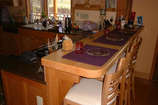 Dining Area Countertop Made From Reclaimed Wood
