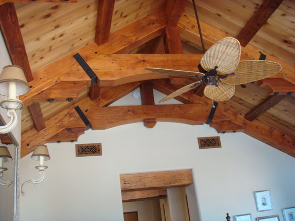Truss and Ceiling Detail from Reclaimed Wood