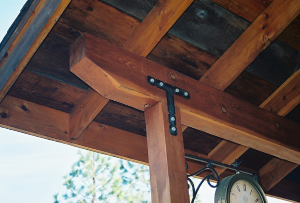 Reclaimed Wood Post and Beam Detail