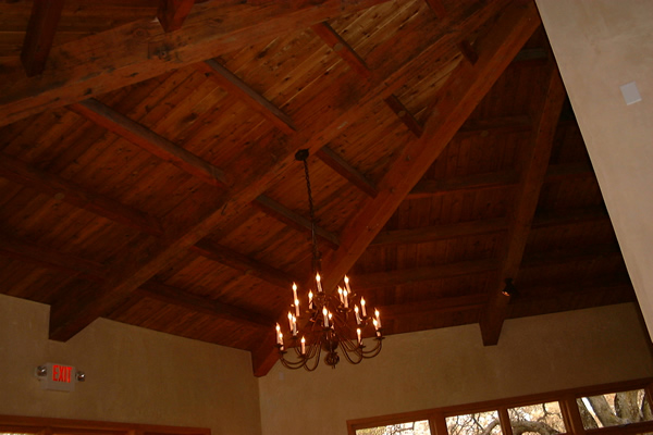 Reclaimed Wood Interior Ceiling with Rafters