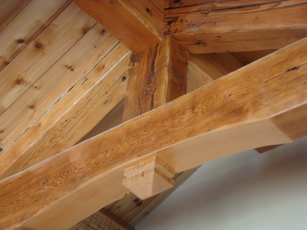 Reclaimed Wood Interior Truss Detail