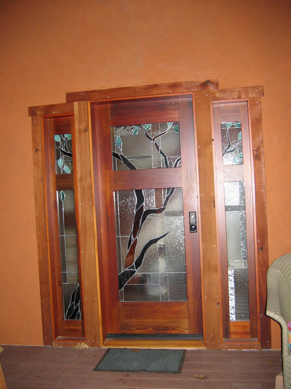 Custom Entry Made With Reclaimed Wood Materials